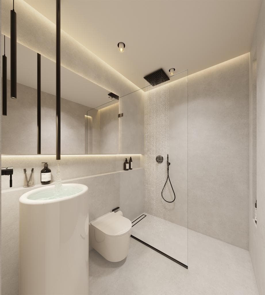 Sculptural Bath — Bespoke bathroom fit-out, joinery, lighting