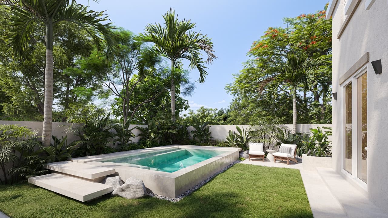 Courtyard Pool — Pool, hardscape, planting & irrigation